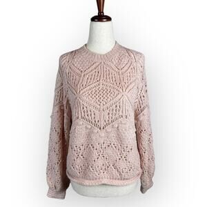 Forever 21 Pastel Pink Open Knit Sweater Small